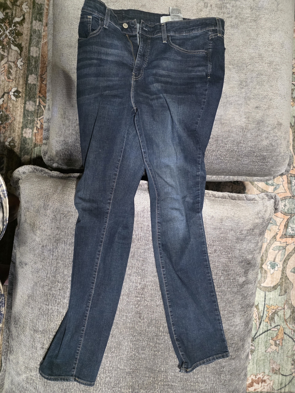 Levi Strauss Signature Gold Women’s 16 Long Straight Leg Jeans W33 L34 Dark Wash - Picture 3 of 6